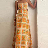 Unique Lemon Print Strappy Dress