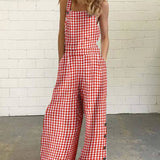 Polka Dot Print Backless Jumpsuit