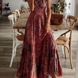 Bohemian Waisted Floral Print Dress