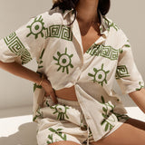 Holiday Fun Print Loose Shorts Two-Piece Set