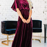 Velvet High Slit Maxi Dress