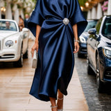 Luxe Shimmer Satin Long Dress