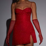 Pixie Mini Dress - Red Sparkle