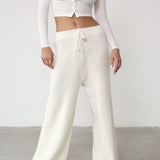 Organic Thermal Knit Wide Leg Pant