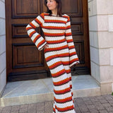 Striped Knit Beach Cover-Up