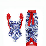 Reversible Colorblock One-Piece with Appliqué