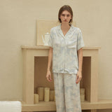 Satin Blossom Floral Print Pajama Set