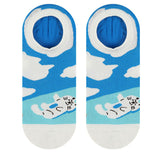 Cartoon Kitty Boat Socks
