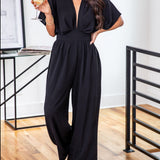 V-Neck Black Jumpsuit