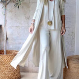 Cardigan Coat Sling Top Wide Leg Pants 3Pcs Set