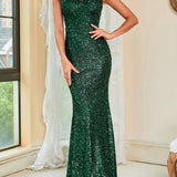 Green Sling Long Mopping Dress
