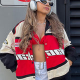 Casual long-sleeve windbreaker biker jacket