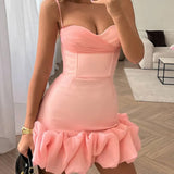 Hip Wrap Ruffled Mini Dress