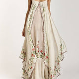 Round Neck Printed Swing Loose Long Dress