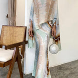 Elegant botanical print turtleneck suit
