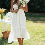 Chiffon Ruffle Midi Dress