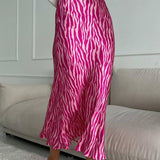 French print fashionable fishtail skirt