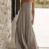 Diamond Print Bohemian Maxi Dress