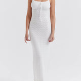 White Knit Maxi Dress