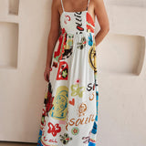 Refined Sensation Satin Unique Print Maxi Dress