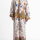 Features Ethnic Print Loose Elastic Waist Pants-Set