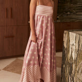 Featured Loose Polka Dot Stripe Patchwork Maxi Dress