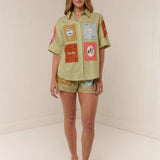 Linen Temperament Shirt&Shorts Set