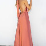 Satin Elegant Maxi long Dress: Backless Halter Neck