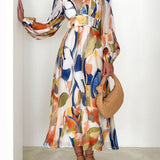 Colorful Geometric Pattern Maxi Dress