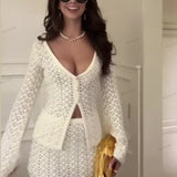 Women’s Knit Cardigan Mini Skirt Set