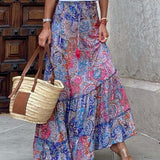 Hippie Gypsy Ruffled Maxi Skirt