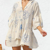 Ethnic Style Loose Shirt Short Dress