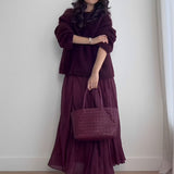 Oversized Mohair-Blend Sweater Skirt Set