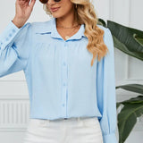 Chiffon Loose-Fit Button-Up Shirt