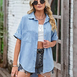 Spring Batwing Denim Shirt