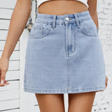 Trendy Versatile Denim Mini Skirt