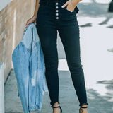 Stretch Slim-Fit Denim Pencil Boots Pants