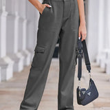 Spring Wash Denim Drawstring Cargo Pants