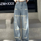 Embroidered High-Waist Jeans
