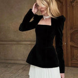 Velvet Pleated Colorblock Dress
