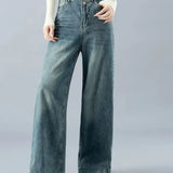 High-Waisted Wide-Legged Denim