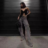 Trendy Retro Denim Pants