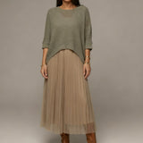 Sleeveless Mesh Dress & Oversized Knit Top Set