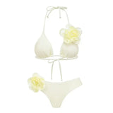 Halter 3D Floral Sexy Bikini Set