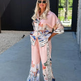 Gradient Print Shirt & Pants Set