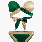 Contrast Knot Bikini Set