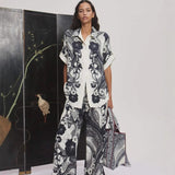 Stylish Linen Printed Pants Set