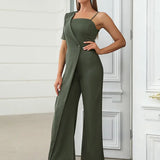 Sexy Strapless Backless Wide-Leg Jumpsuit