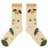 Cute Cartoon Kitty Pattern Cotton Socks