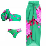 One-Shoulder Printed Bikini Set